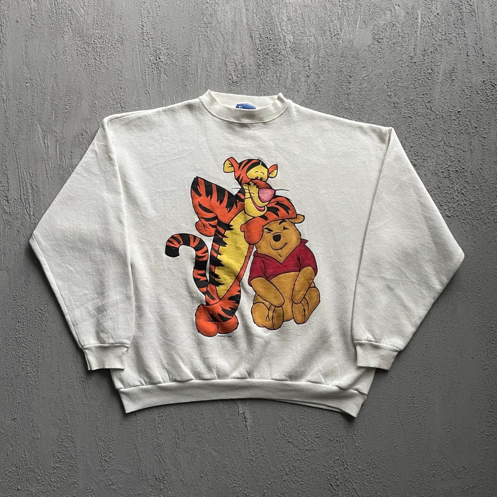 Vintage Winnie the Pooh Tigger Sweatshirt Unisex XL White 90s Disney